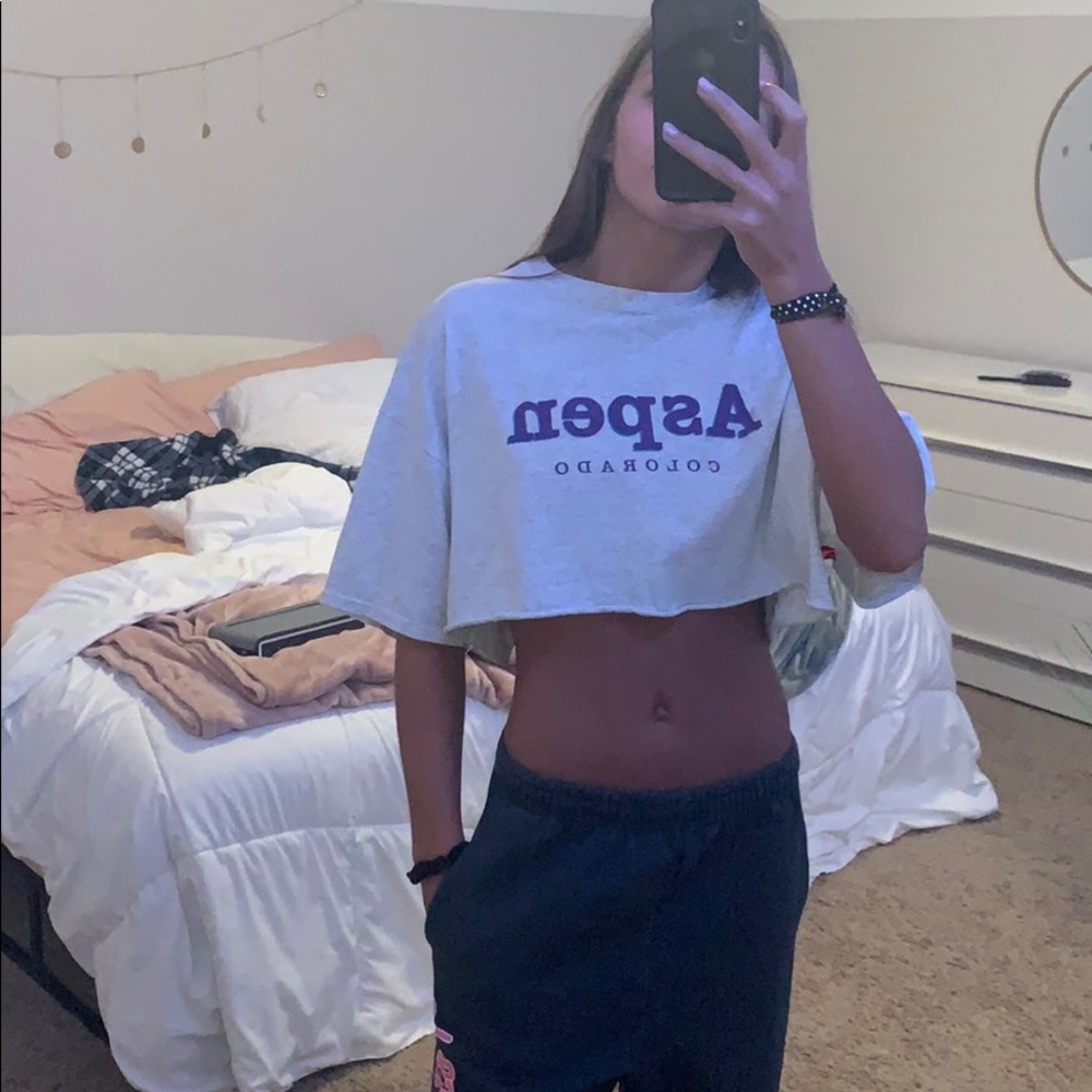 brandy aspen colorado cropped t shirt